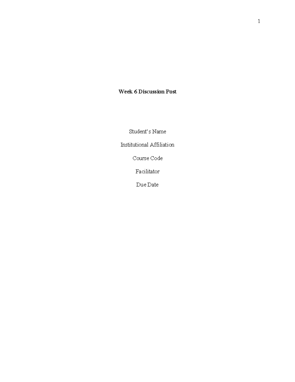 Week 6 Discussion Post - The paper is an overview of the healthcare ...