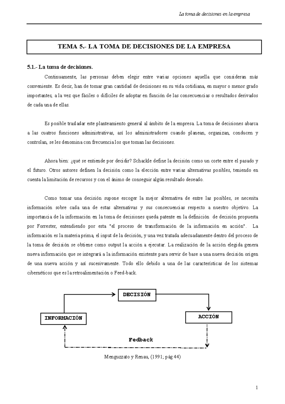 Toma de Decisiones en la Empresa: Un Enfoque Práctico y Teórico - Studocu