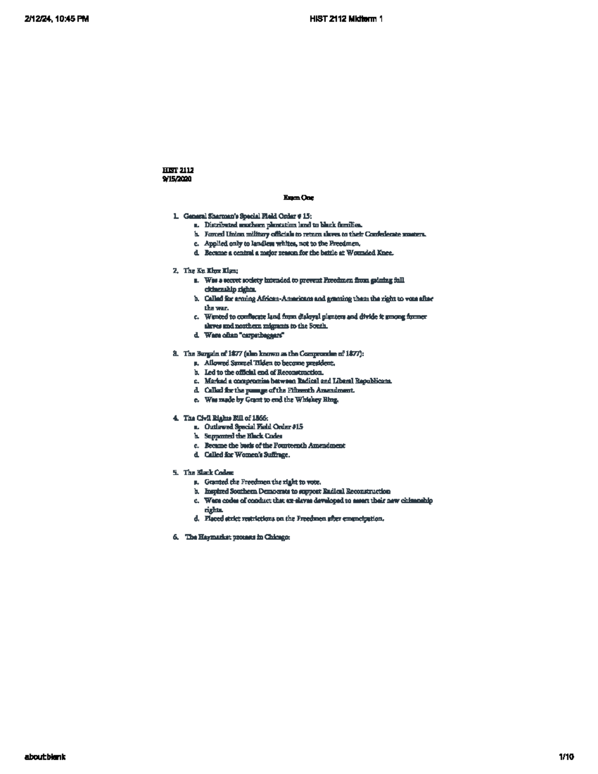 Midterm 1 Practice Questions and Answers - Studocu