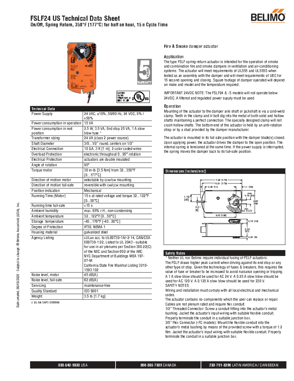 Belimo FSLF24 Technical Data Sheet for Smoke Dampers - Studocu