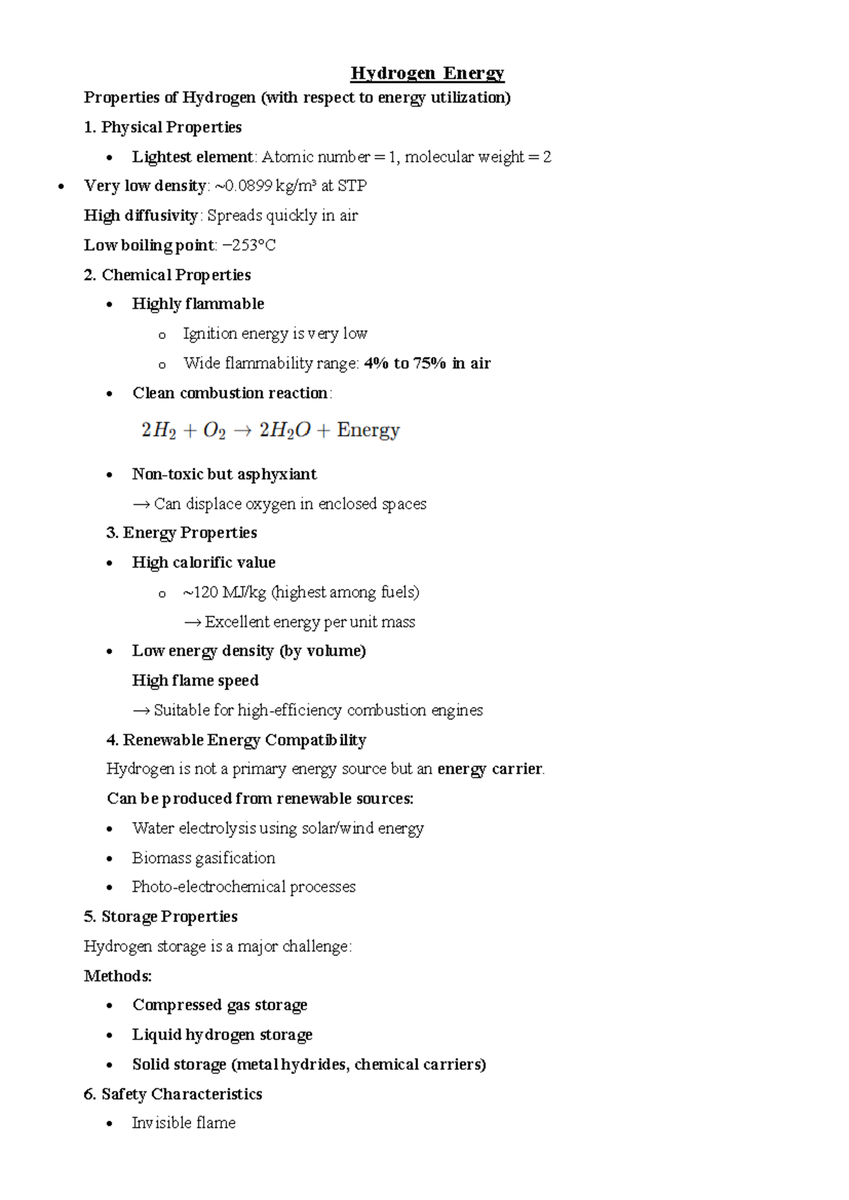 Hydrogen Energy Properties: NCER Module 5 Overview - Studocu