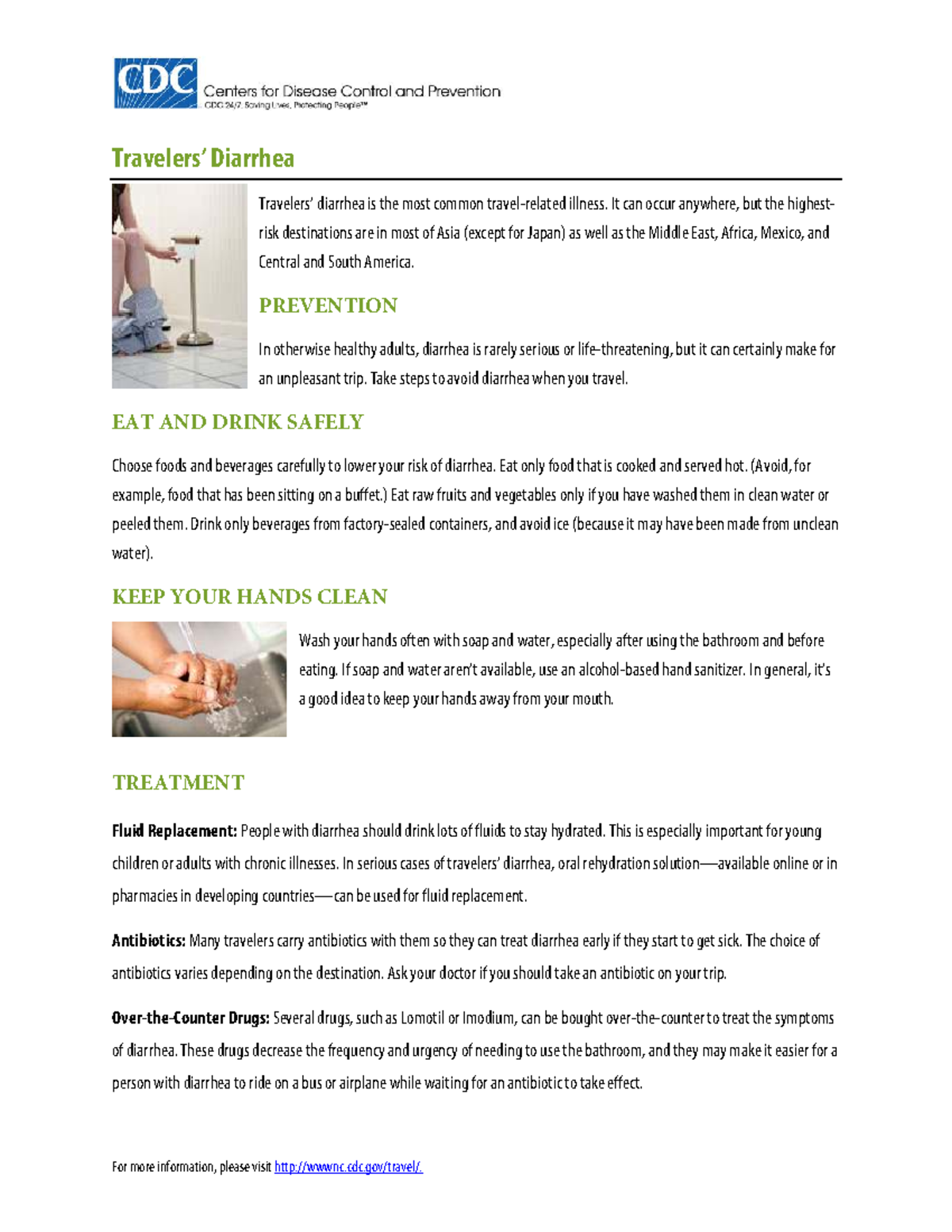 CDC Travelers' Diarrhea: Prevention and Treatment Tips - Studocu