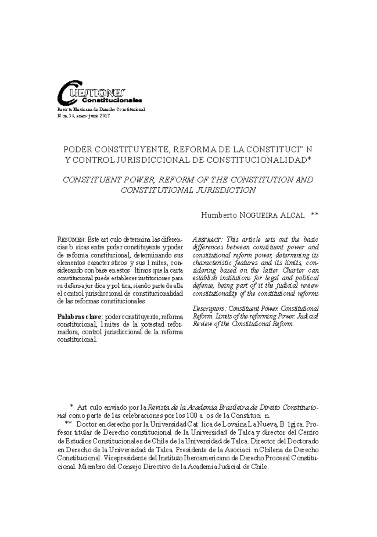 Poder Constituyente y Reforma Constitucional en Jurisprudencia del TC ...