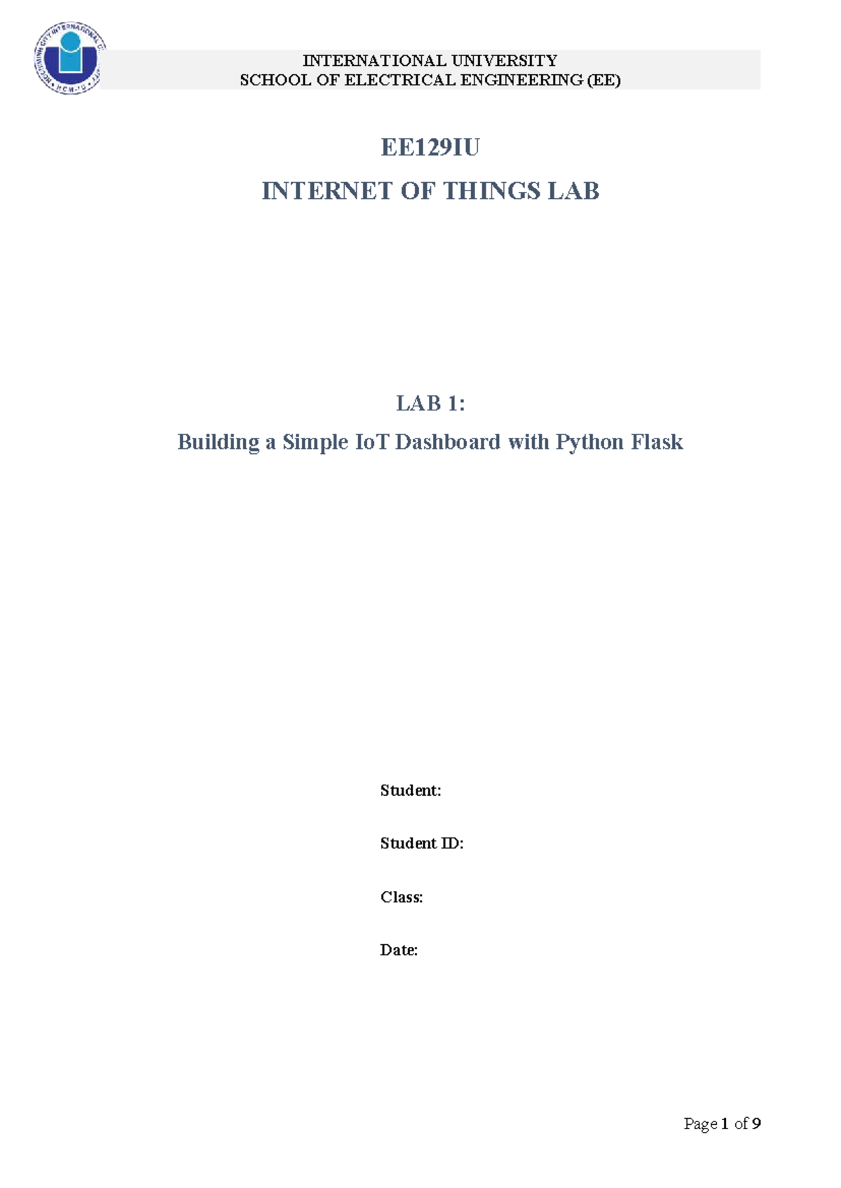EE129IU Internet of Things Lab 1: Building an IoT Dashboard with Flask ...