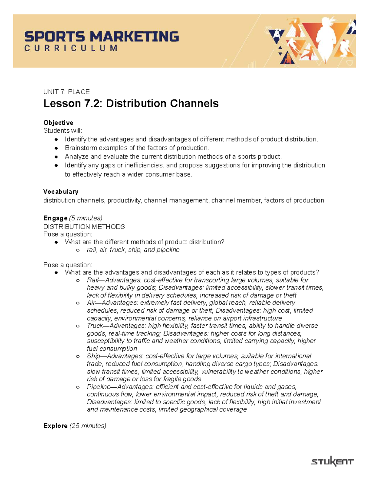UNIT 7: PLACE Lesson 7.2 - Analyzing Distribution Channels and Methods ...