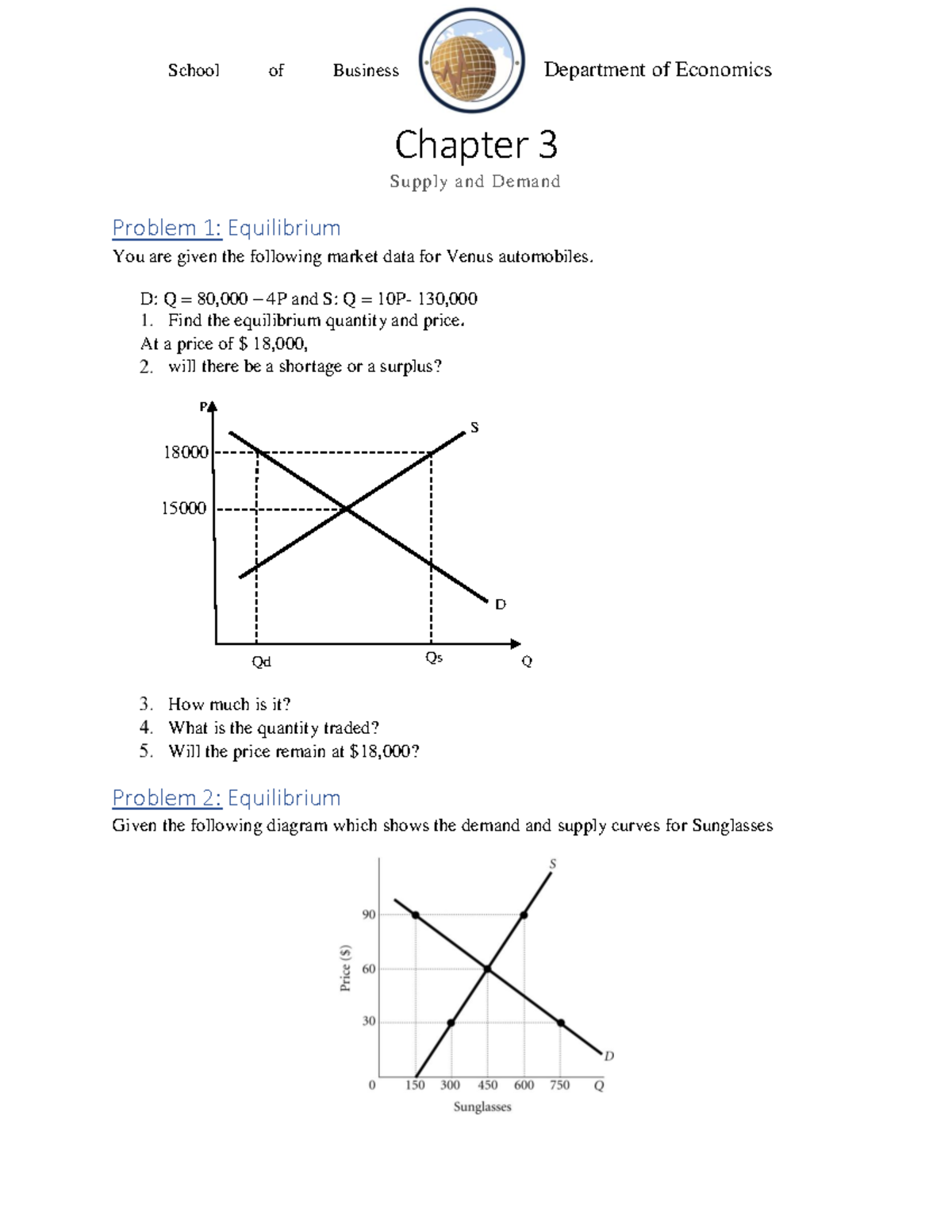 Microeconomics Chap 3: Supply and Demand Equilibrium Problems - Studocu
