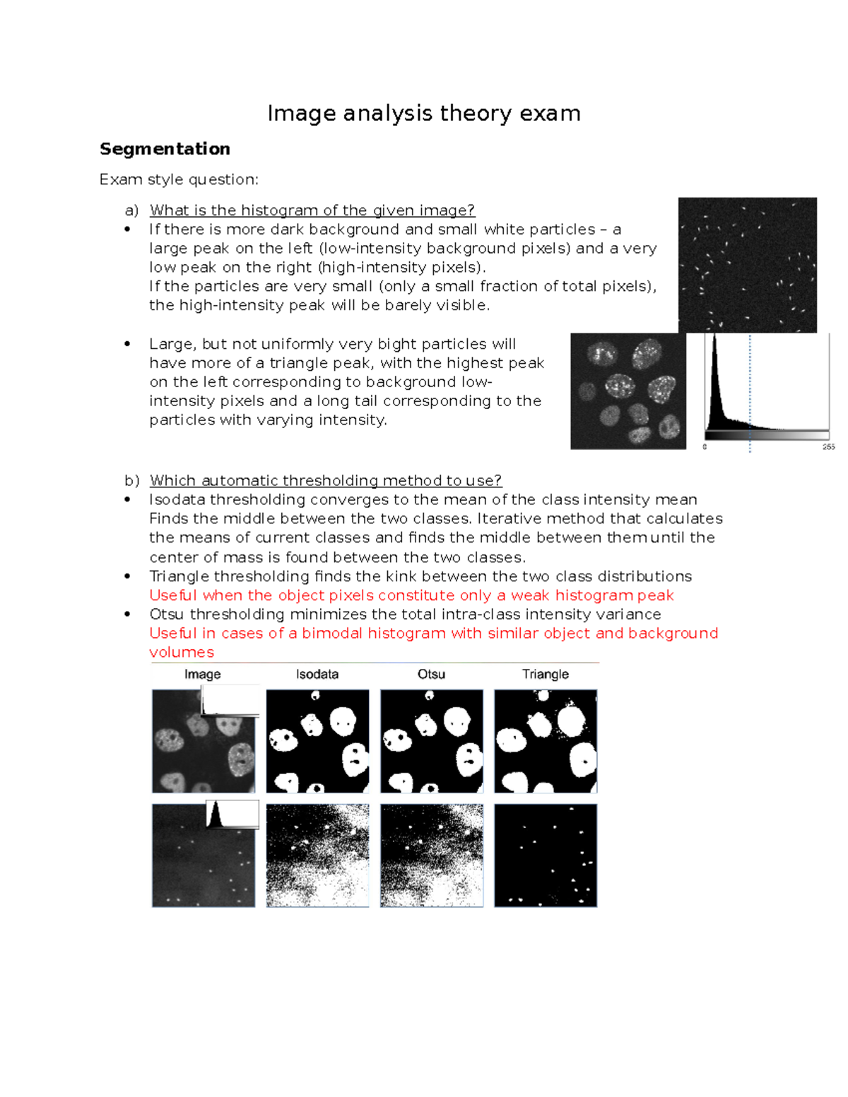 Image Analysis Theory Exam Notes (Course Code: IMG101) - Studeersnel