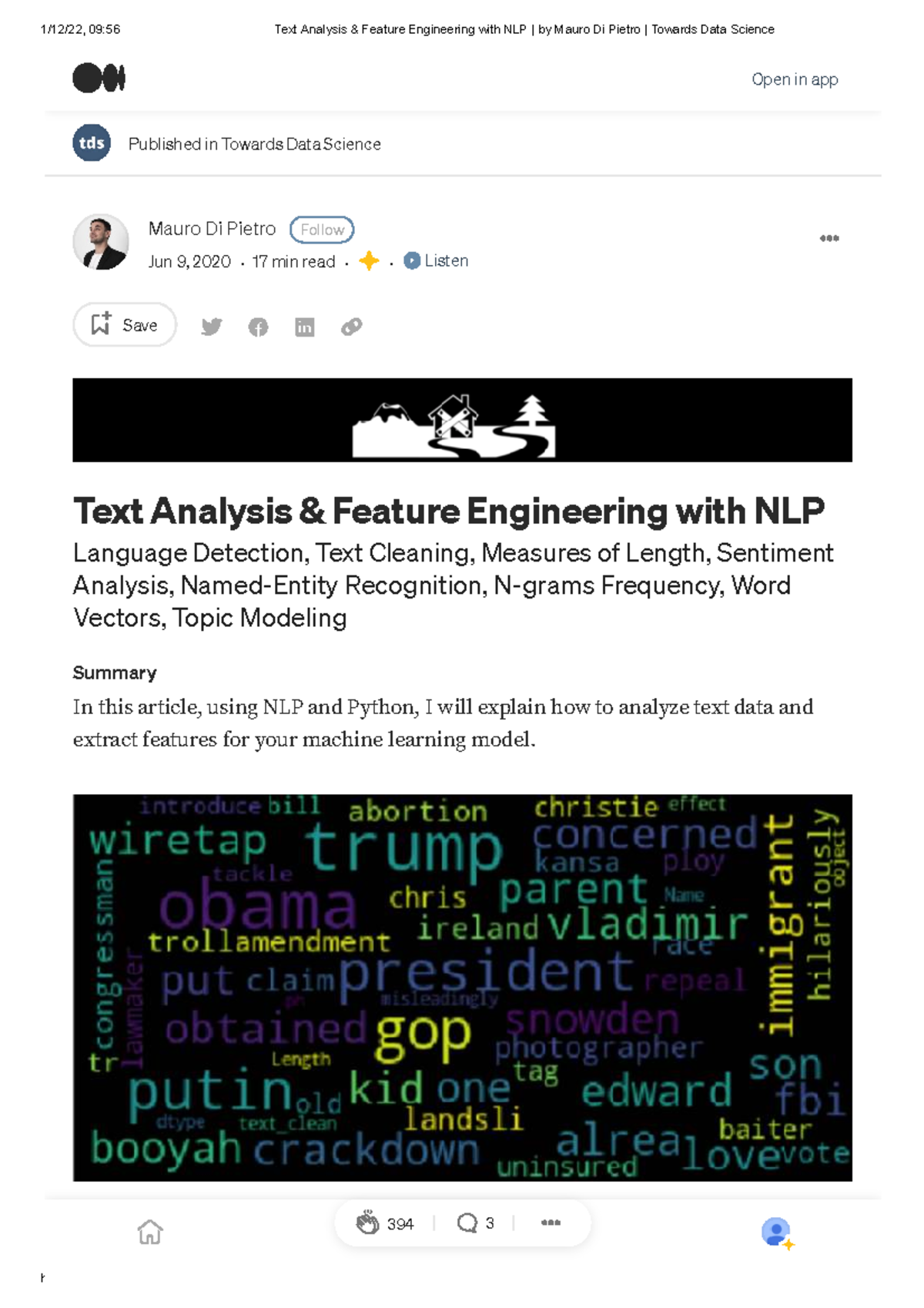 Text Analysis & Feature Engineering with NLP (Course Code: 09:56) - Studocu