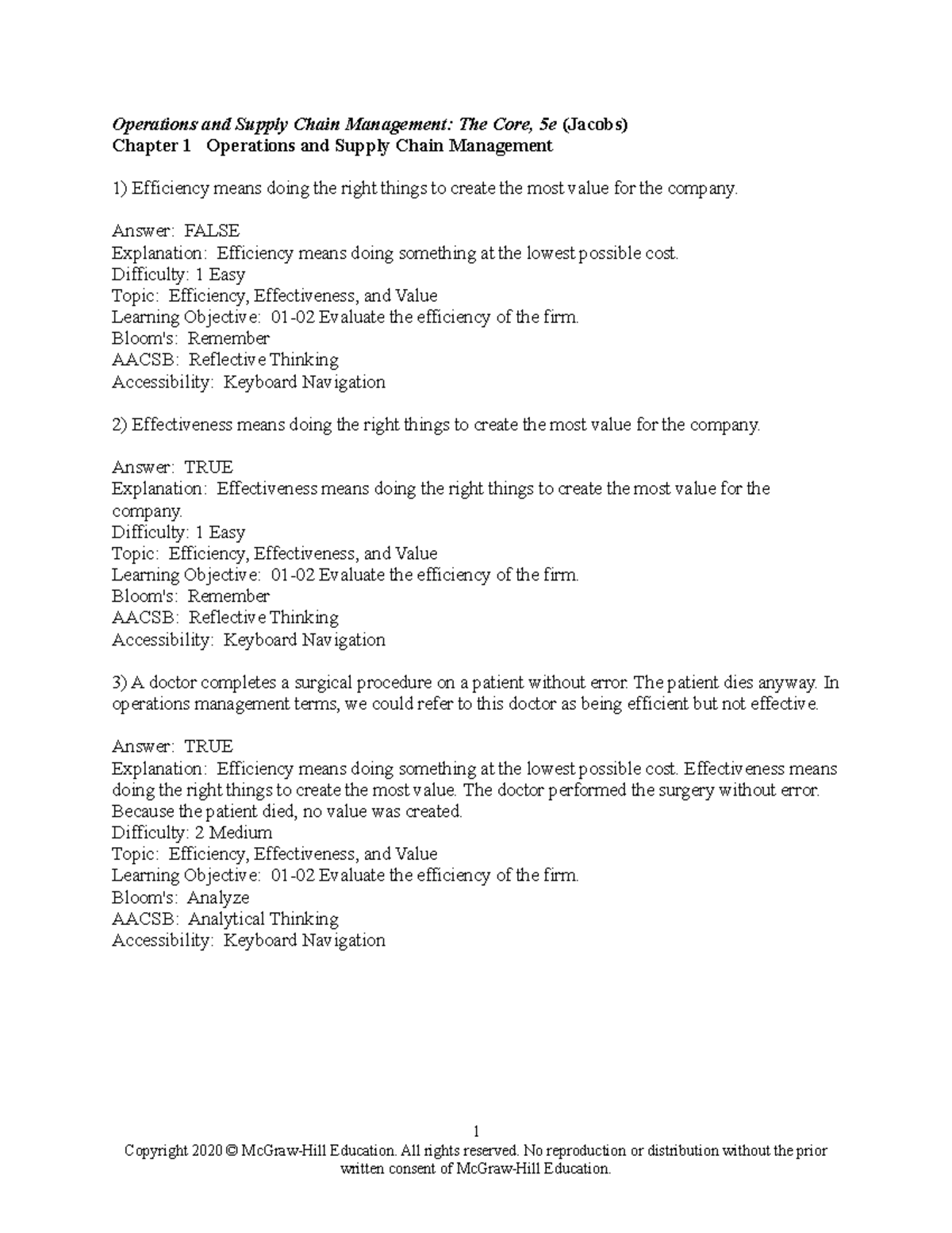 Jacobs 5e Chapter 01 Operations and Supply Chain Management Answers ...
