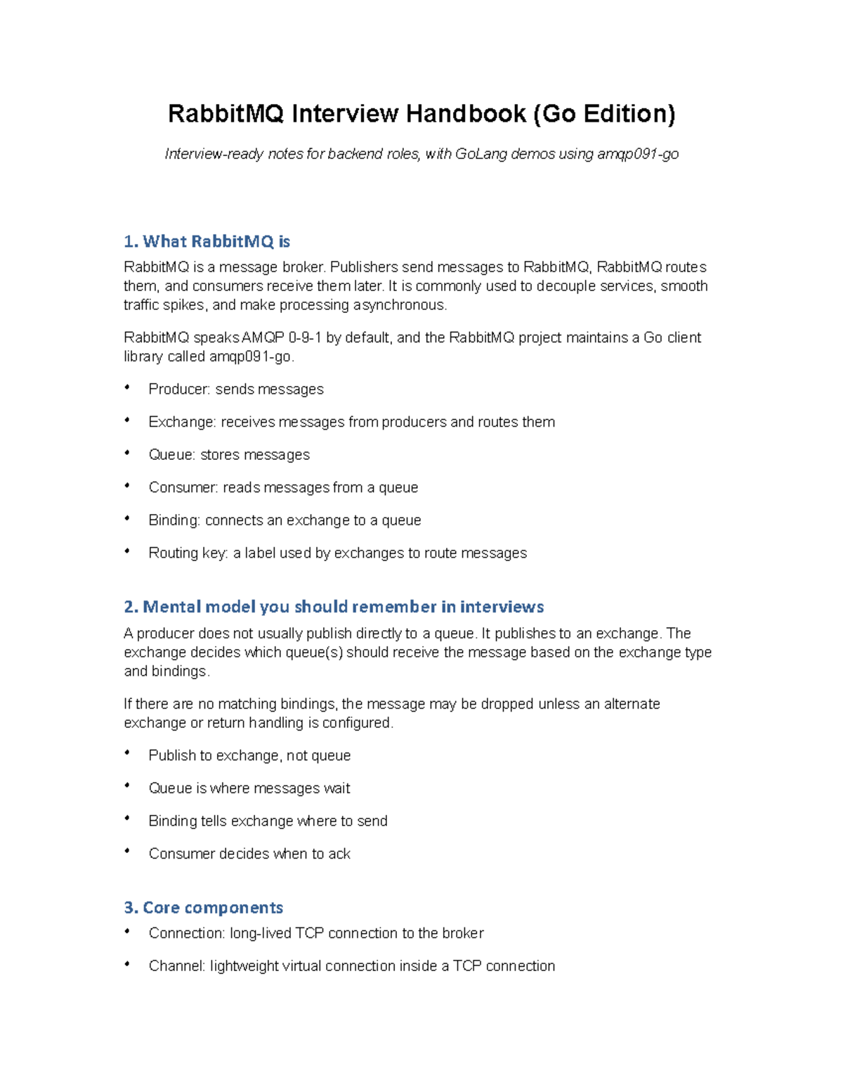 RabbitMQ Interview Handbook (Go Edition) for Backend Roles - Studocu