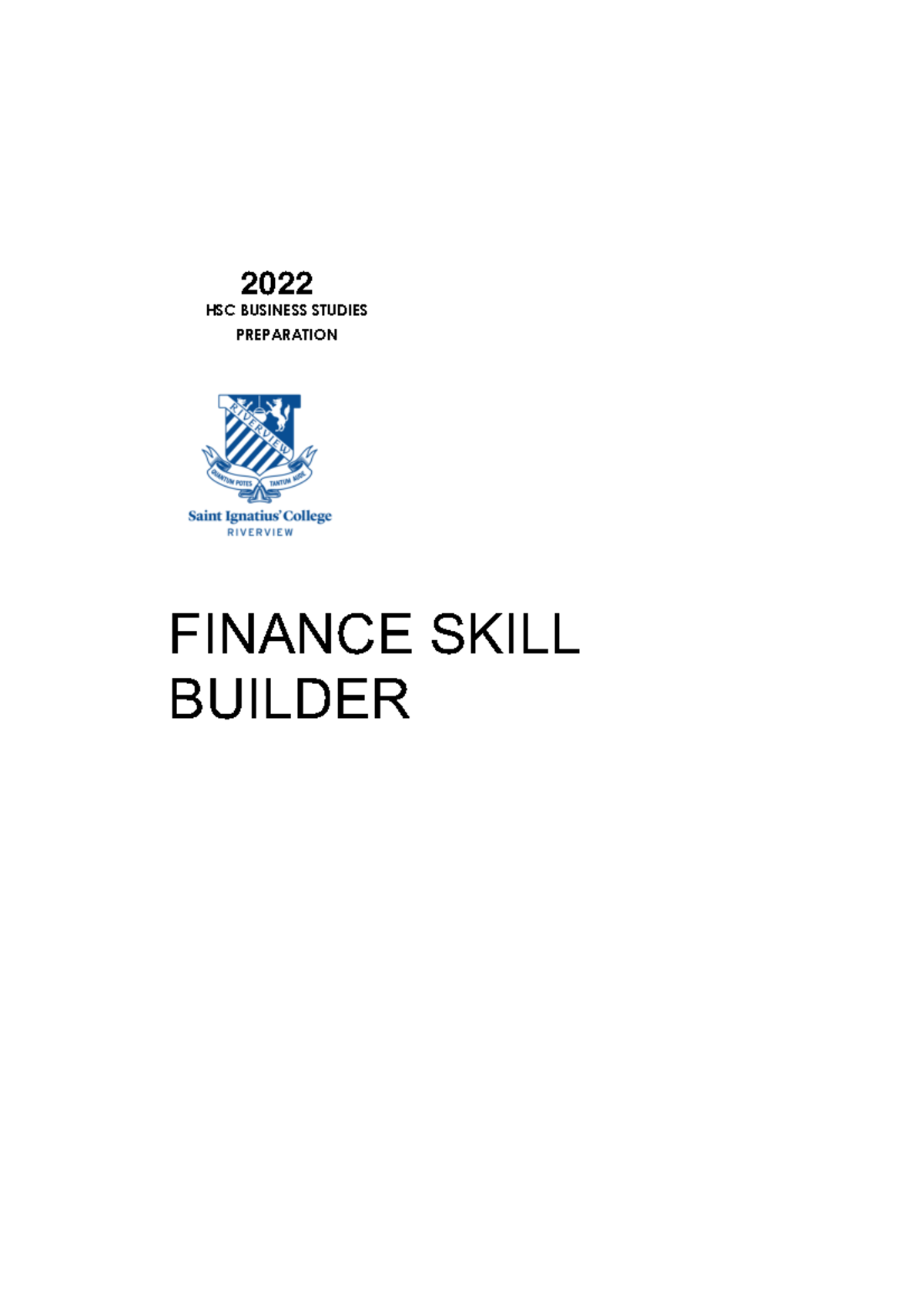 HSC Business Studies 2021-2022: Finance Skill Builder Notes - Studocu