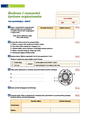 Tkanki i organy roślinne TEST klasa 5 - TEST Z DZIAŁU TKANKI I ORGANY