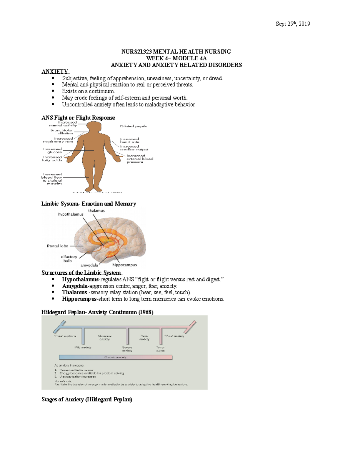 NURS21323- WEEK 4 - Lecture notes 4 - NURS21323 MENTAL HEALTH NURSING ...