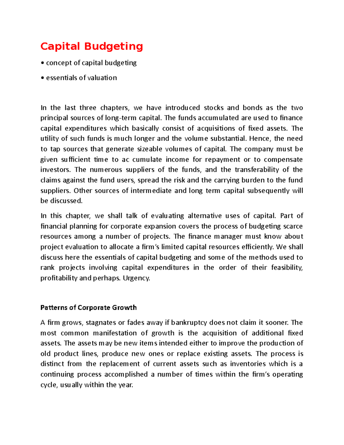 Capital Budgeting - Capital Budgeting concept of capital budgeting ...