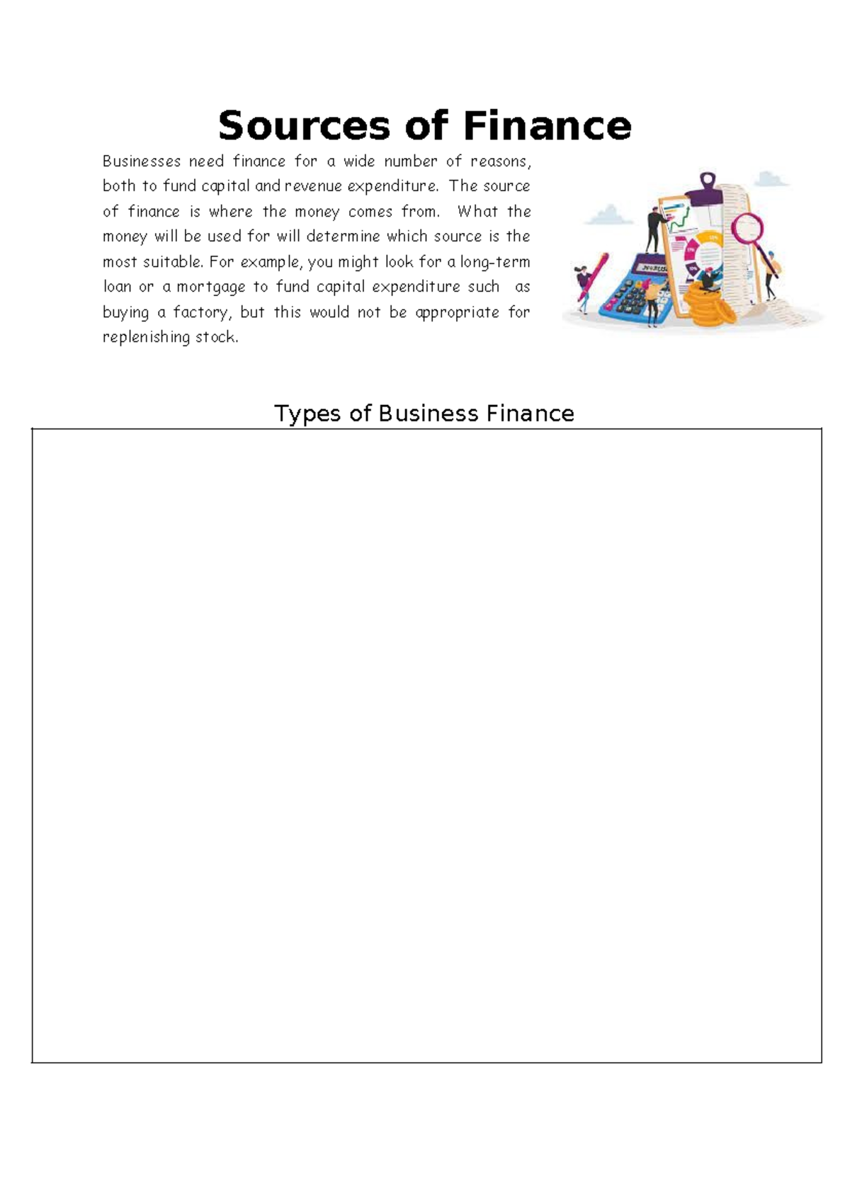 Sources of Finance: Internal & External Types Explained for Business ...
