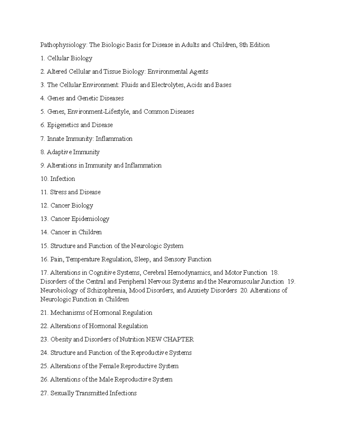 Pathophysiology - Exam 1 Study Notes and Practice Test Review - Studocu