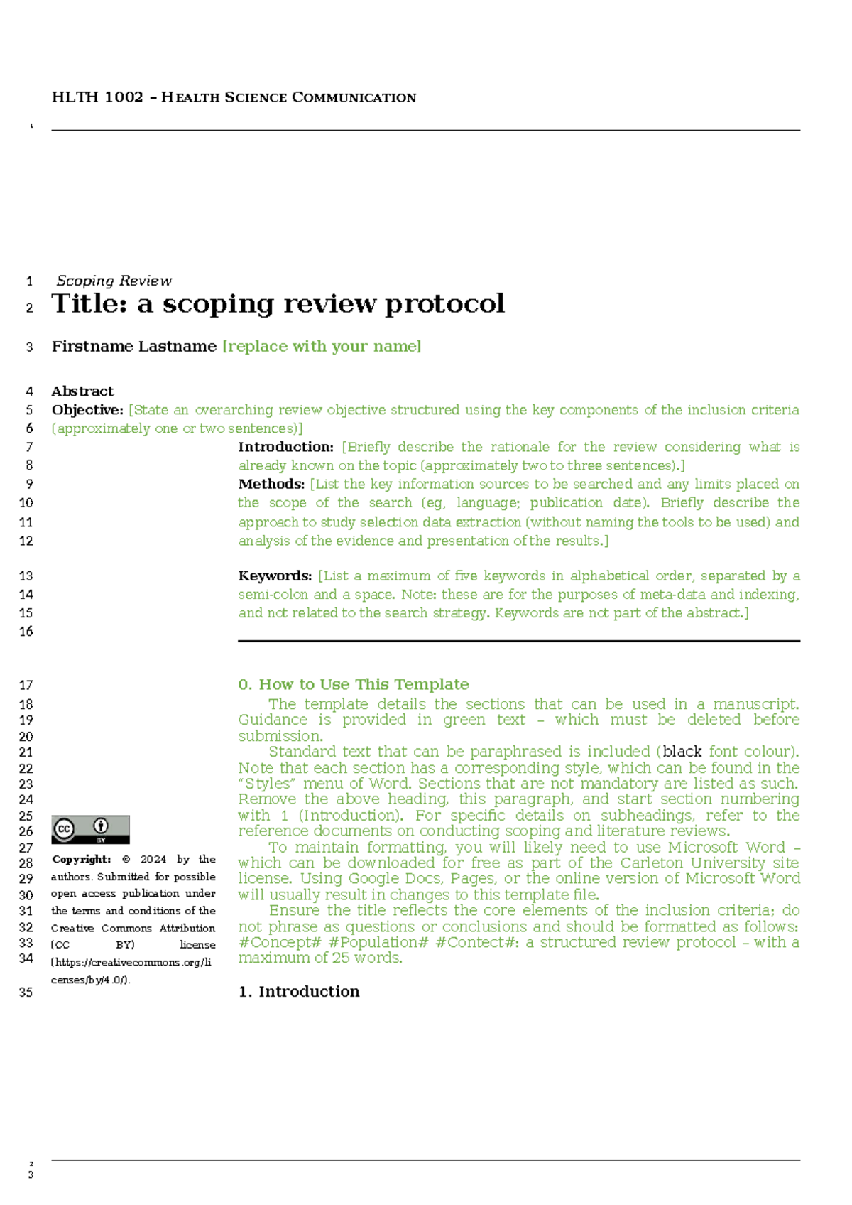 HLTH 1002 Scoping Review Protocol for Health Science Communication ...
