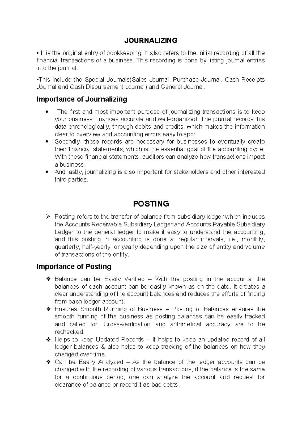 Journalizing to Closing Entry: A Comprehensive Guide 102301 - Studocu