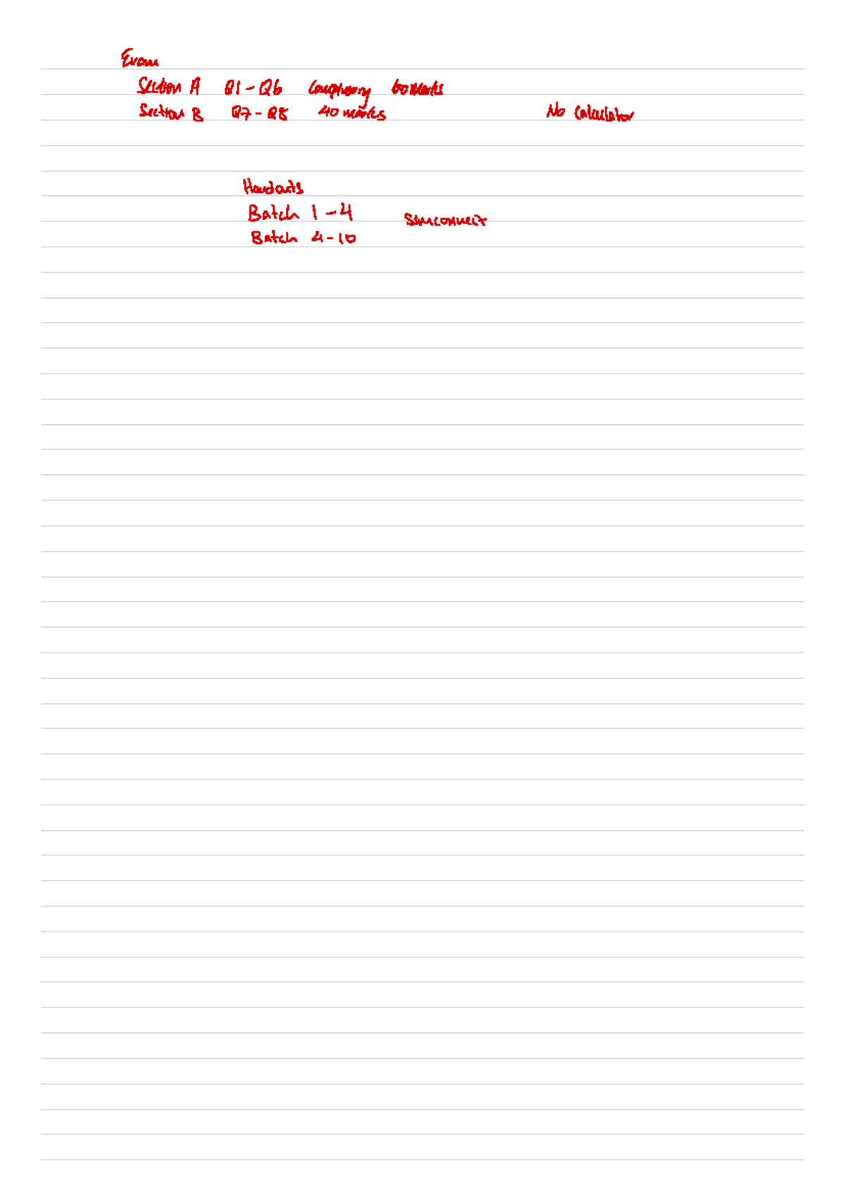 Math Notes: Exam Q6 - Compulsory Questions, No Calculator, 40 Marks ...