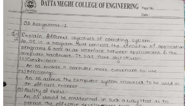 OS Assignment - Operating System Concepts for SEM 4 - Studocu