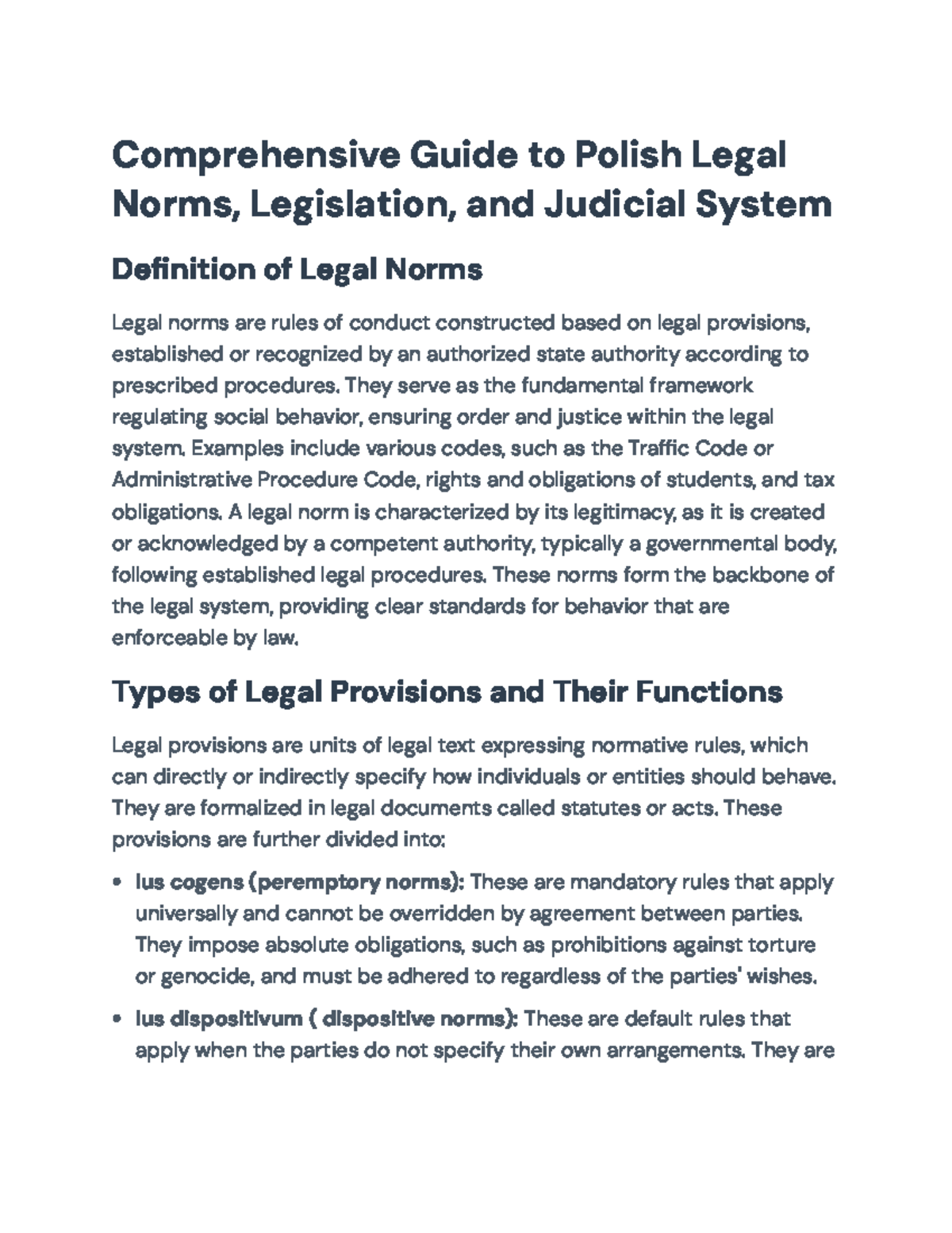 Comprehensive Guide to Polish Legal Norms and Judicial Procedures (PL ...