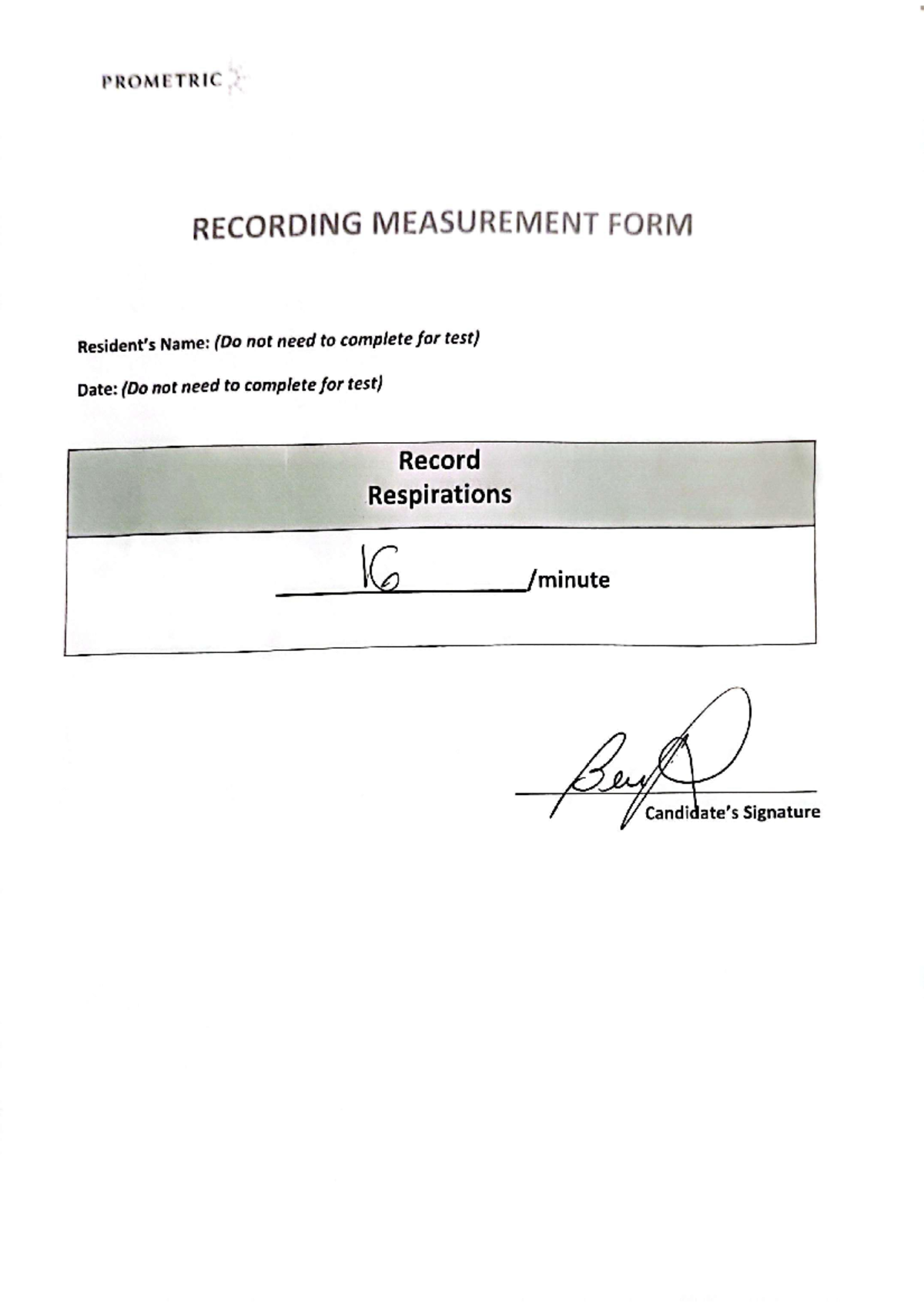 PROMETRIC RECORDING & INTAKE/OUTPUT FORM GUIDELINES 09-18-2024 - Studocu