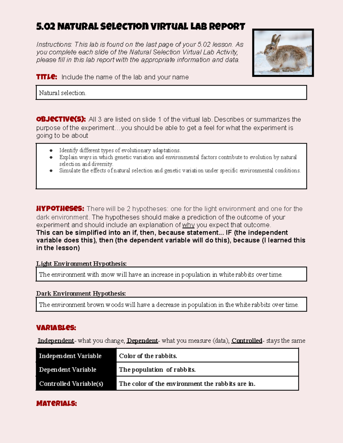Copy of 5 02 lab report template-v23 - 5 Natural Selection Virtual Lab ...