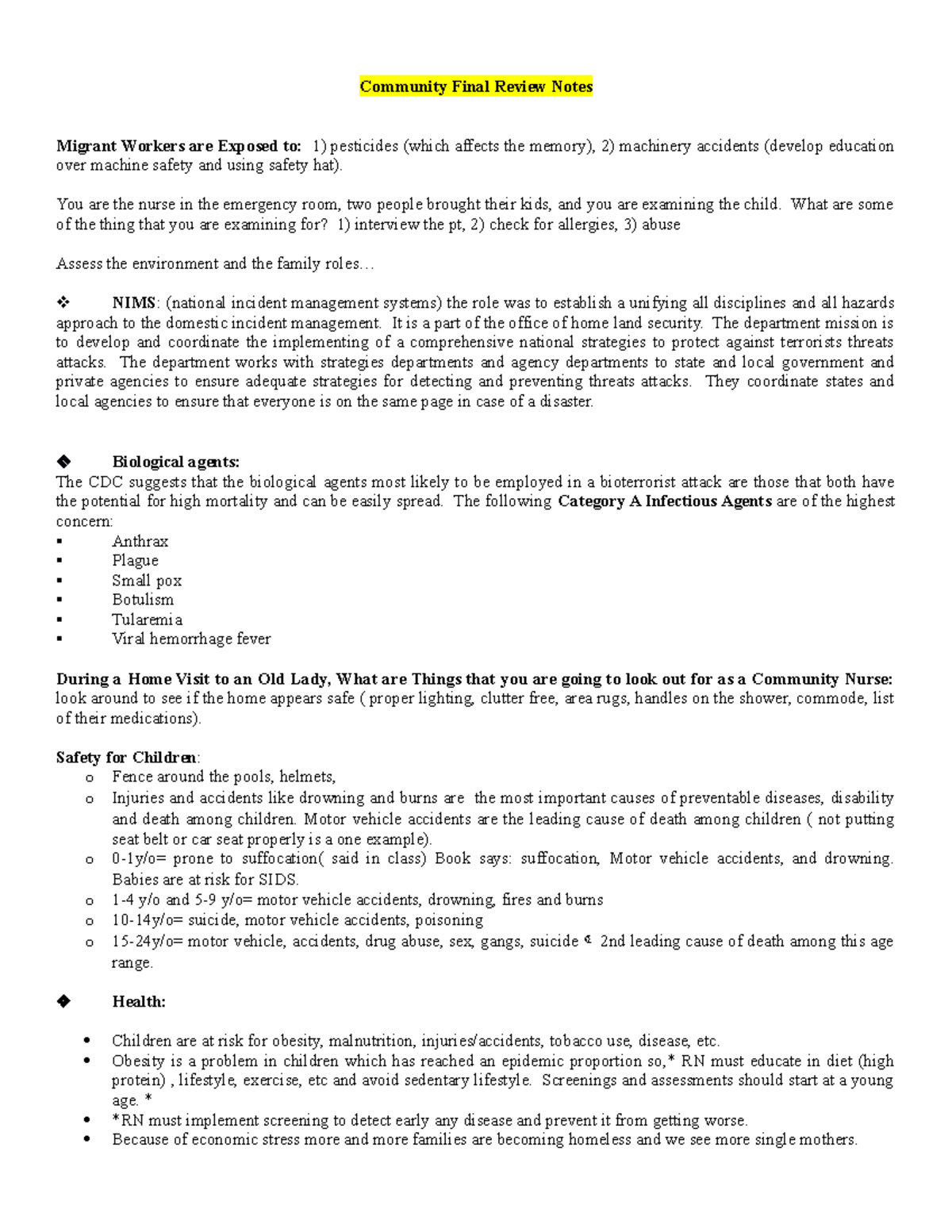 Community Nursing Final Exam Study Guide: Key Concepts & Strategies ...