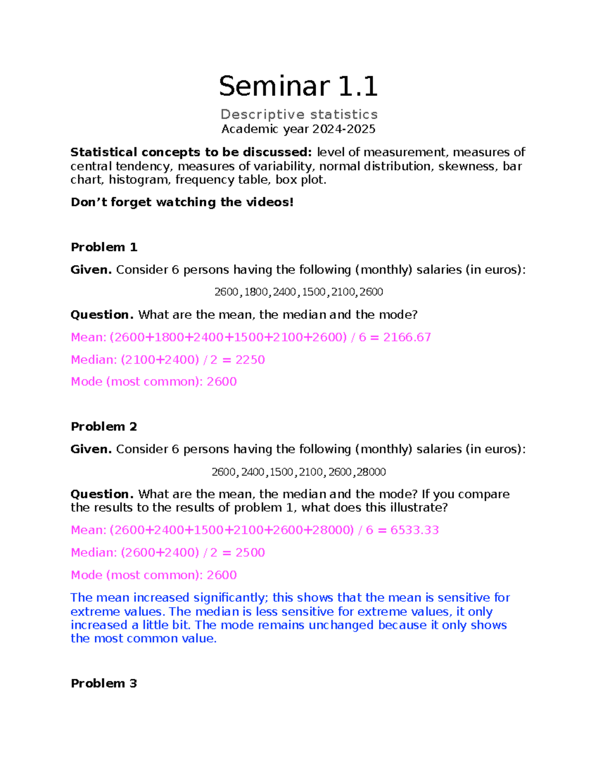 Seminar 1.1 - Descriptive Statistics and Data Analysis Techniques ...
