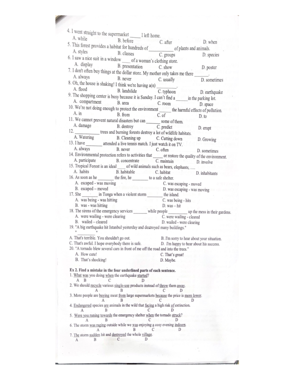 Practice Exercises for Revision and Skill Development - Studocu