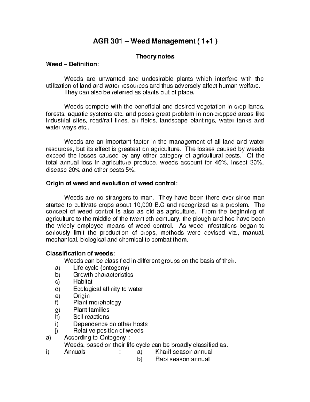 AGRO-5212 Final Exam Notes: In-Depth Study on Weed Management - Studocu