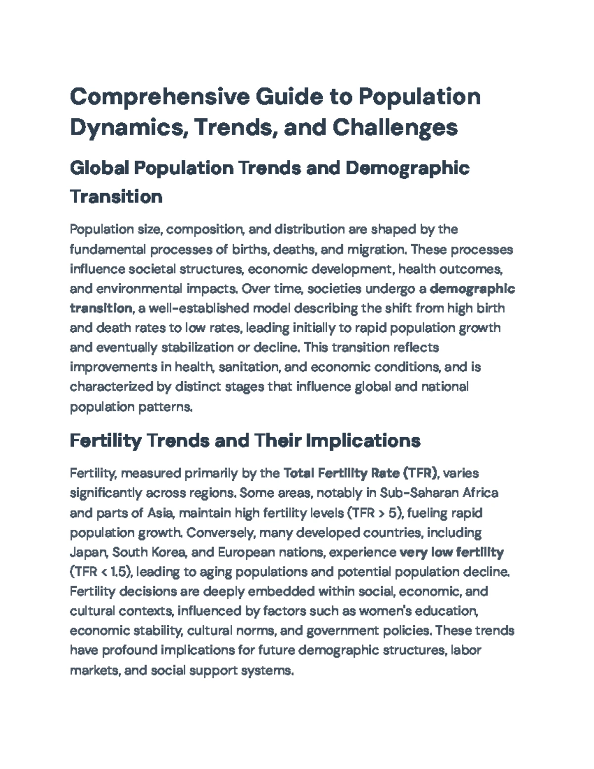Global Population Challenges - DEMO1001 Course Overview and Outcomes ...