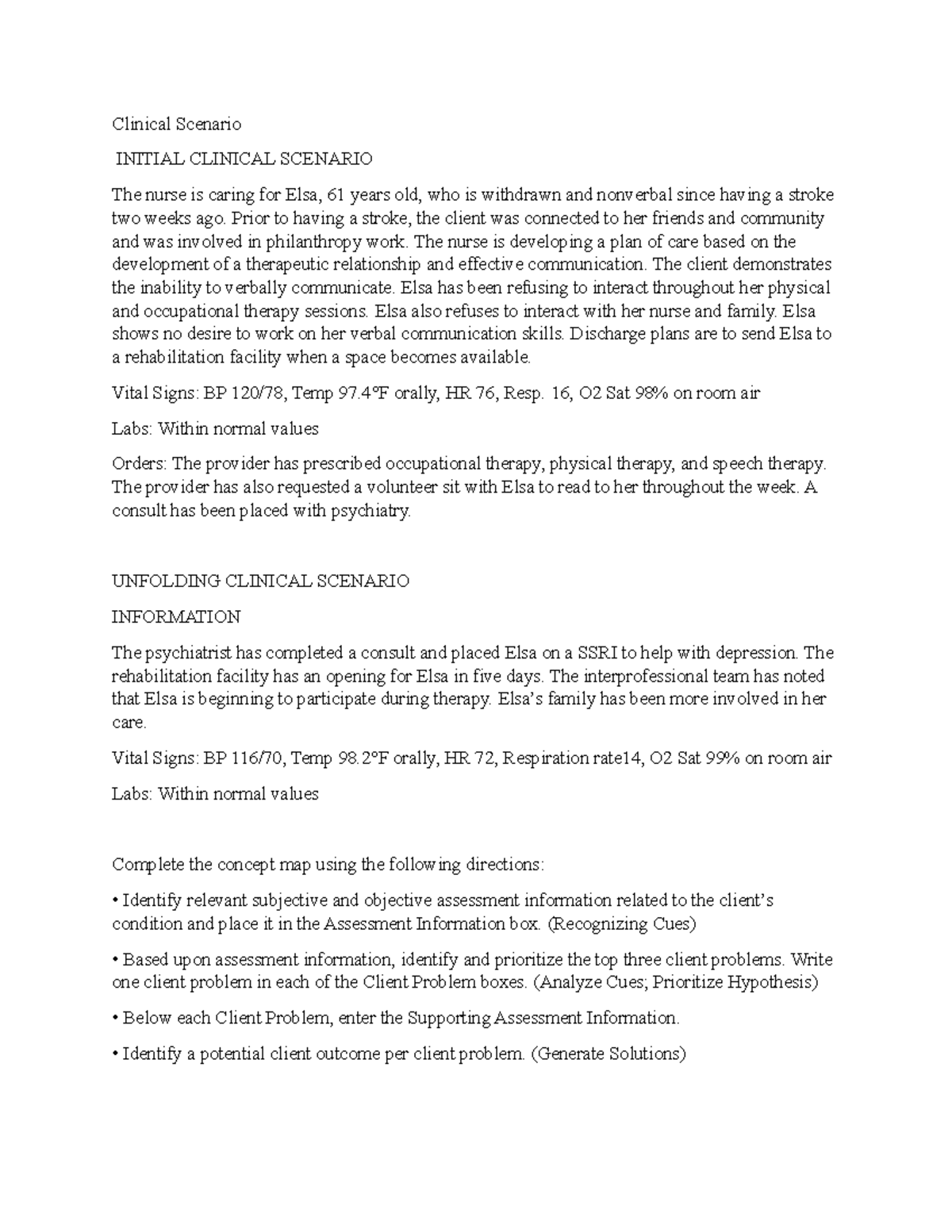 ATI Clinical Scenario Case Study: Building Therapeutic Relationships ...