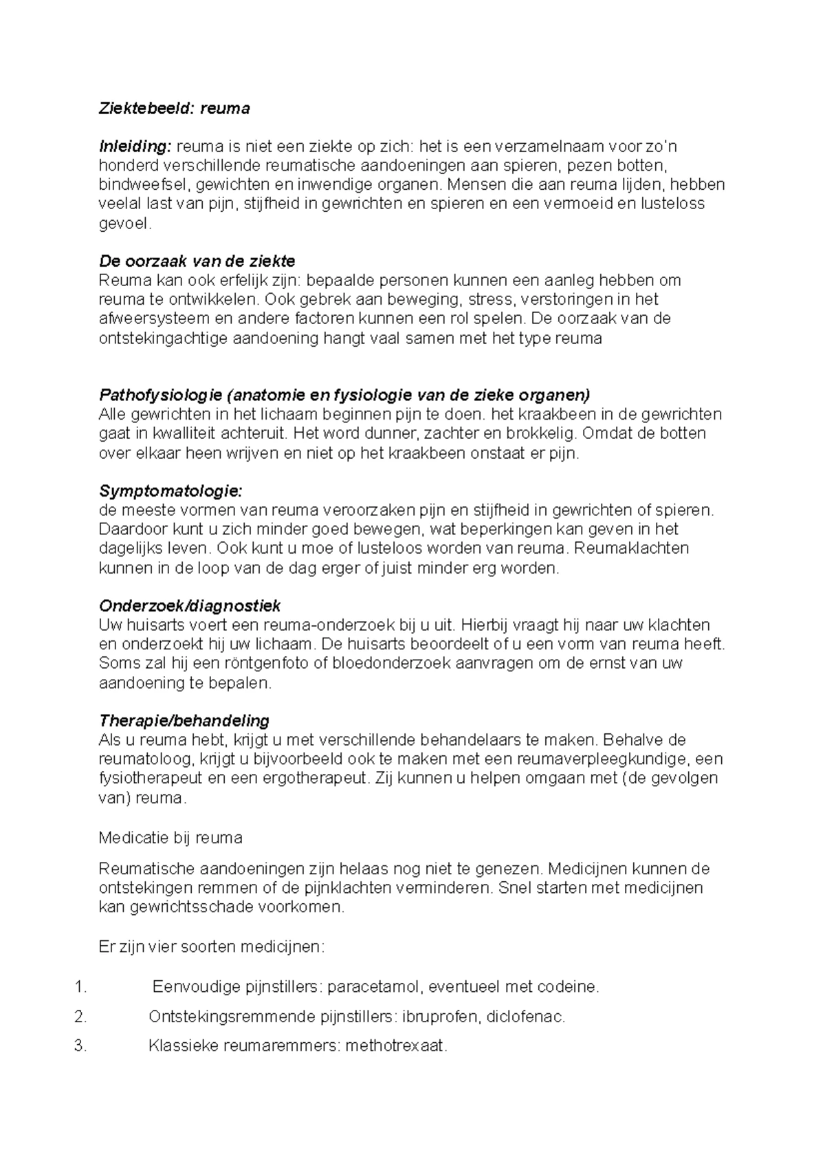 Ziektebeeld Analyse: Oorzaken, Symptomen en Behandeling - Studeersnel