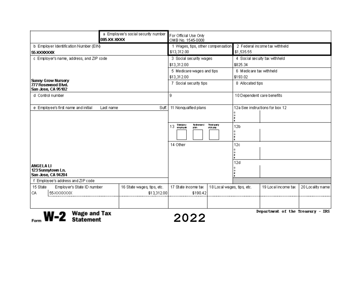 2022 angela li w 2 form use the link below to access the next