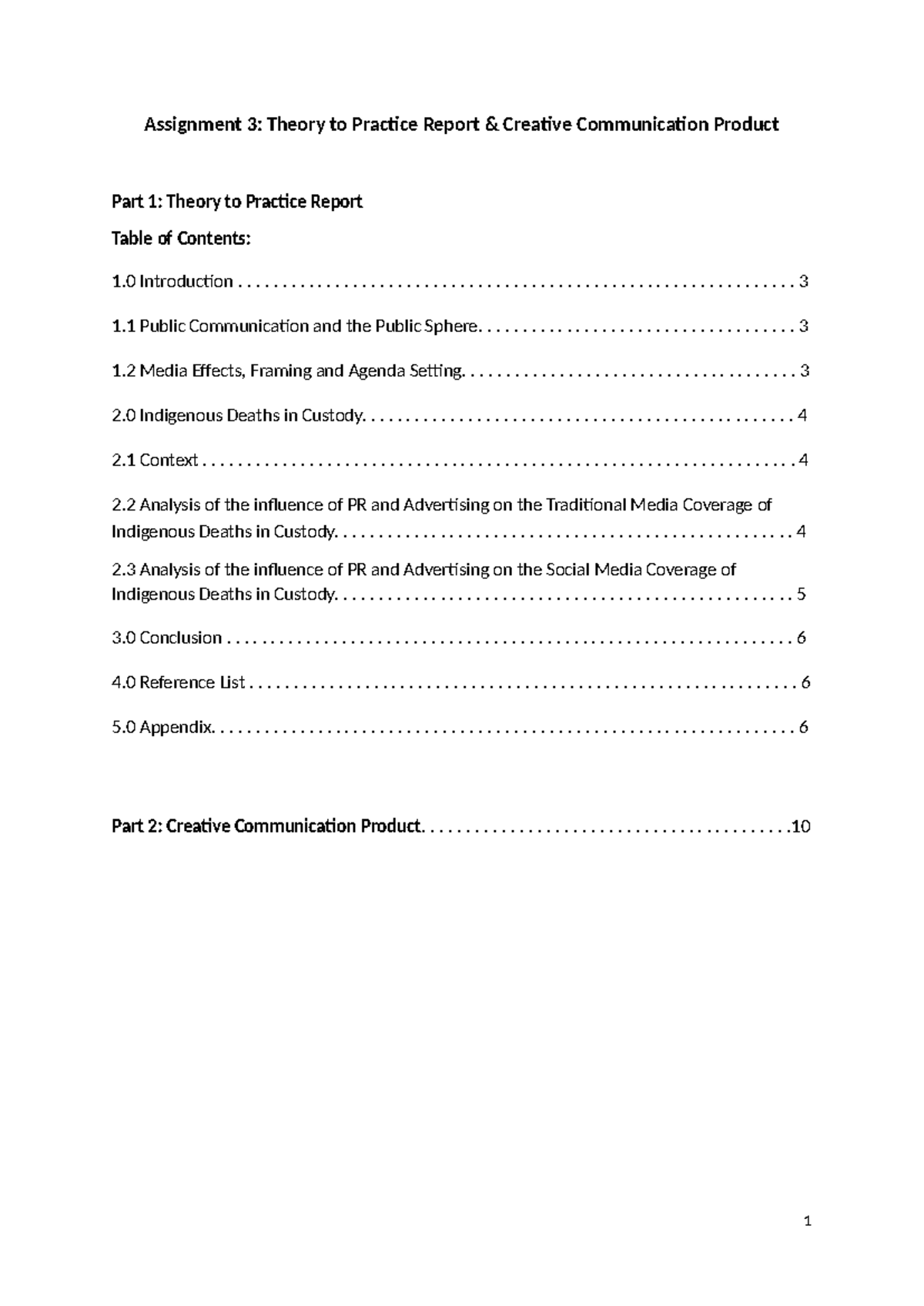Assessment 3: Theory to Practice & Creative Communication Product - Studocu