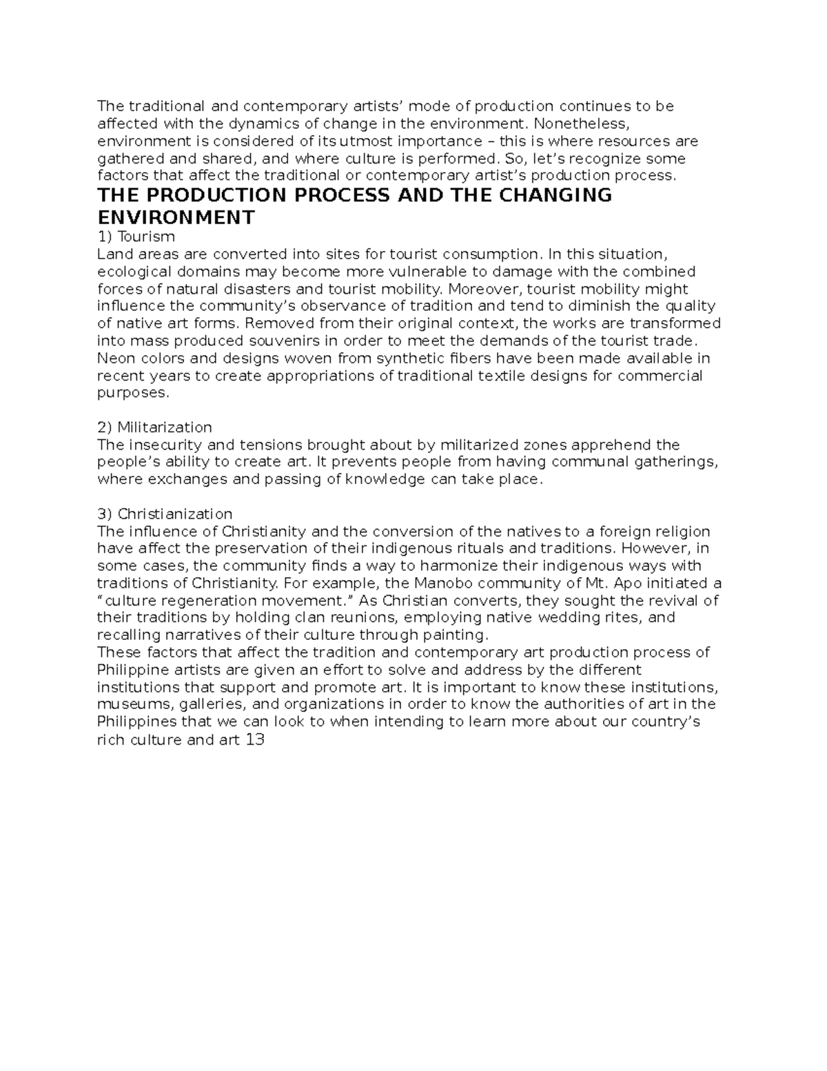 Module-8-CPAR: Impact of Environment on Philippine Art Production - Studocu