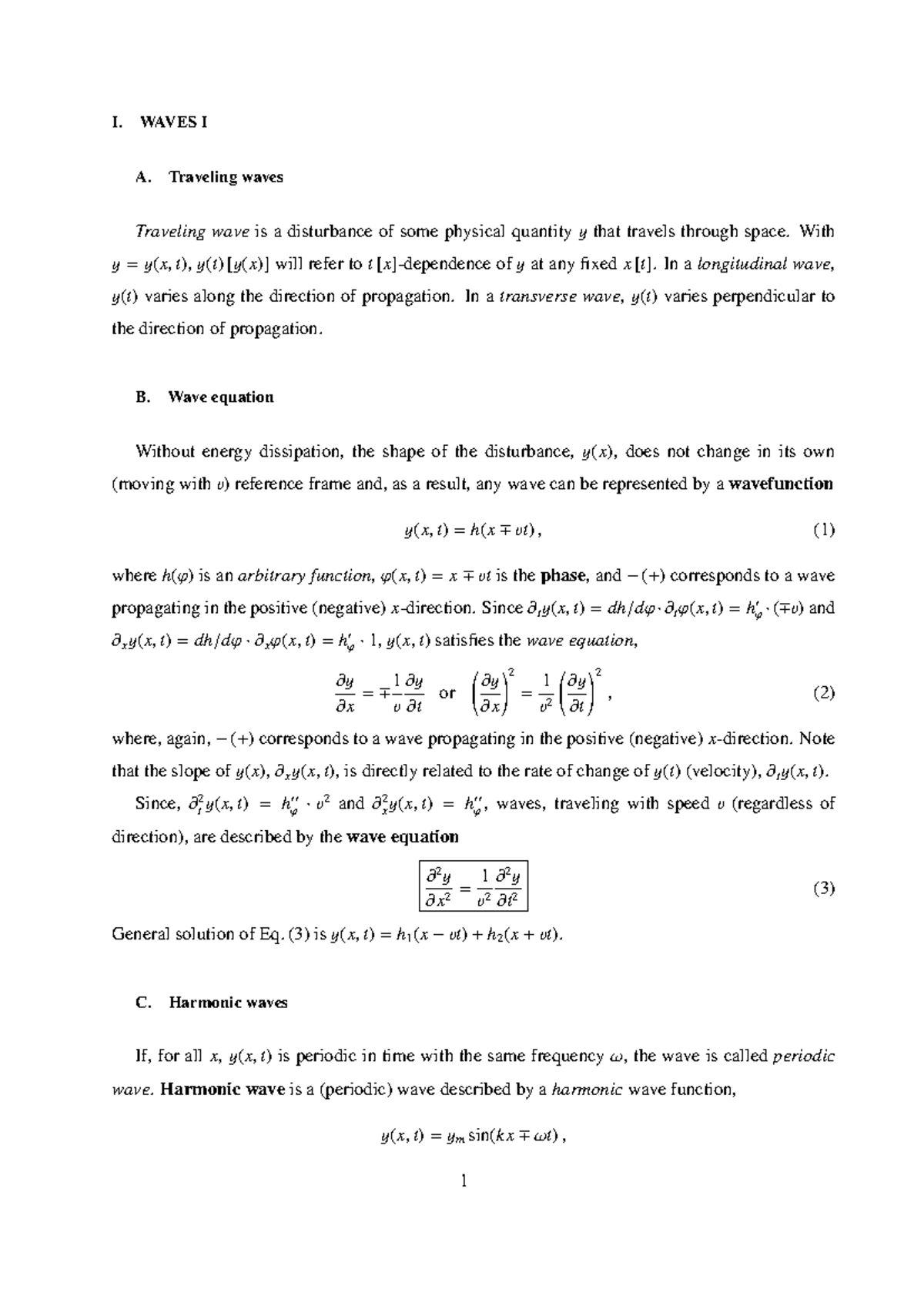 Final Exam Review Notes for Physics 101: Waves and Relativity Concepts ...