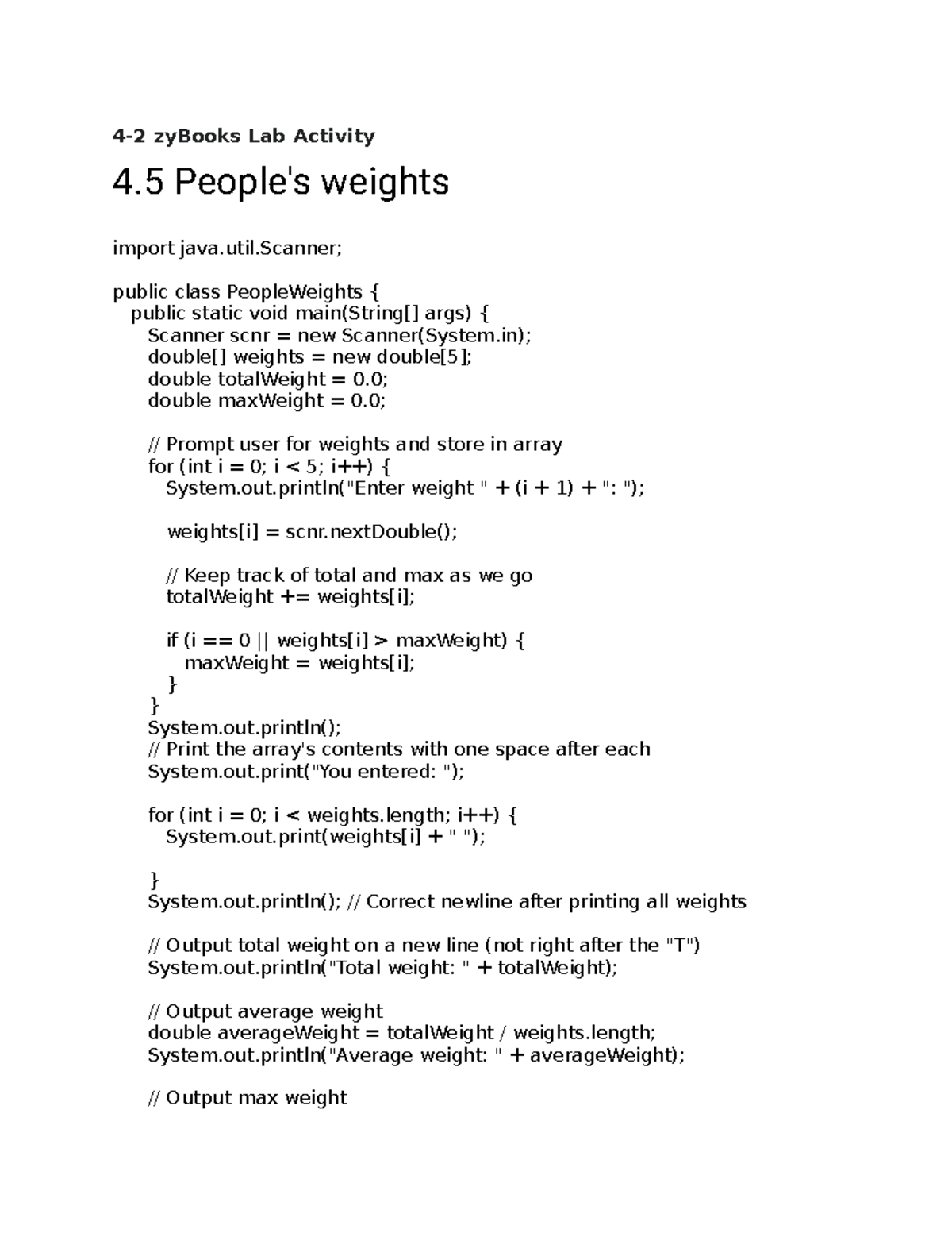 4-2 zy Books Lab Activity - 4-2 zyBooks Lab Activity 4