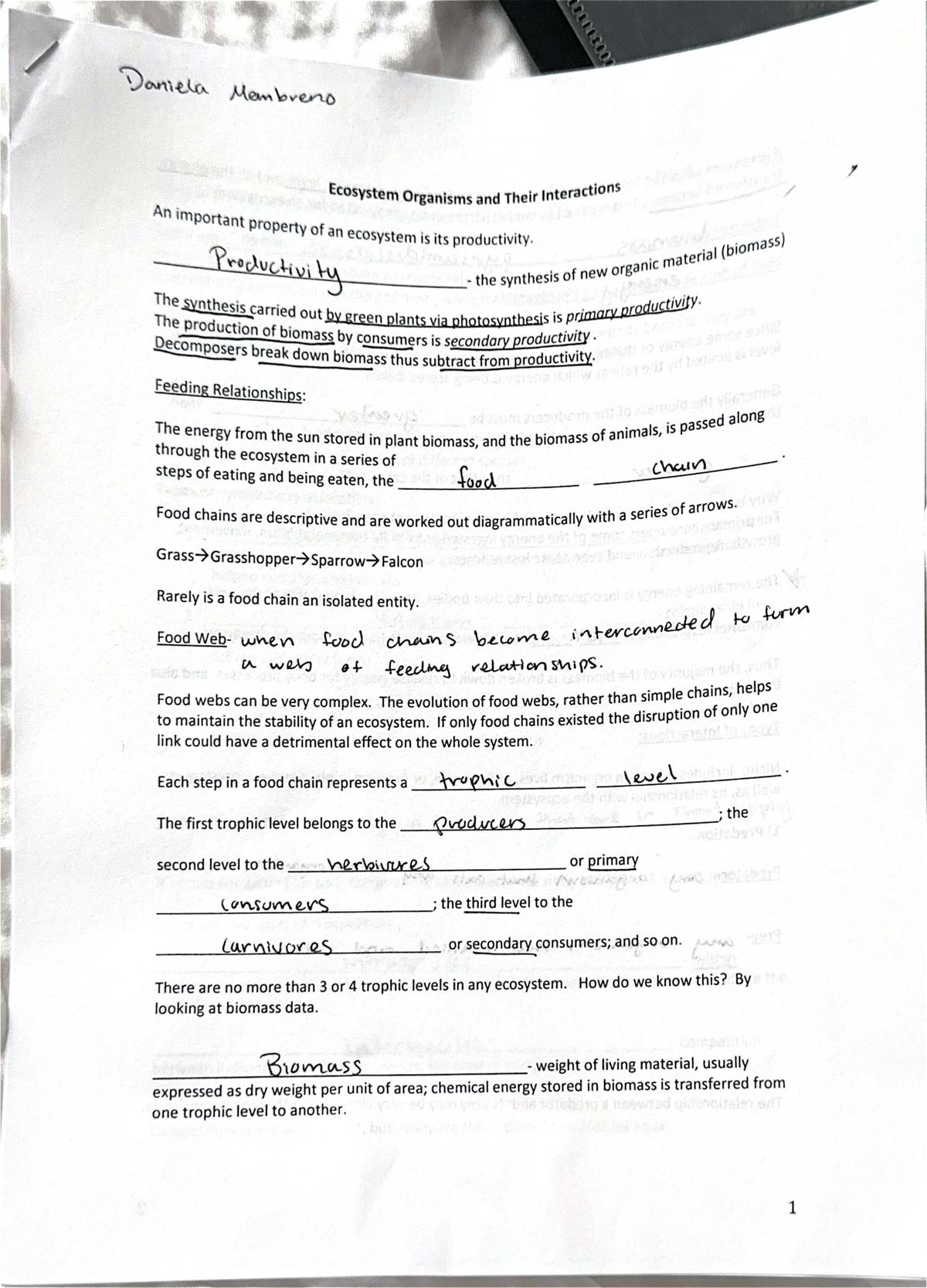 Midterm Exam Review Notes for Course XYZ: Ecosystem Interactions - Studocu