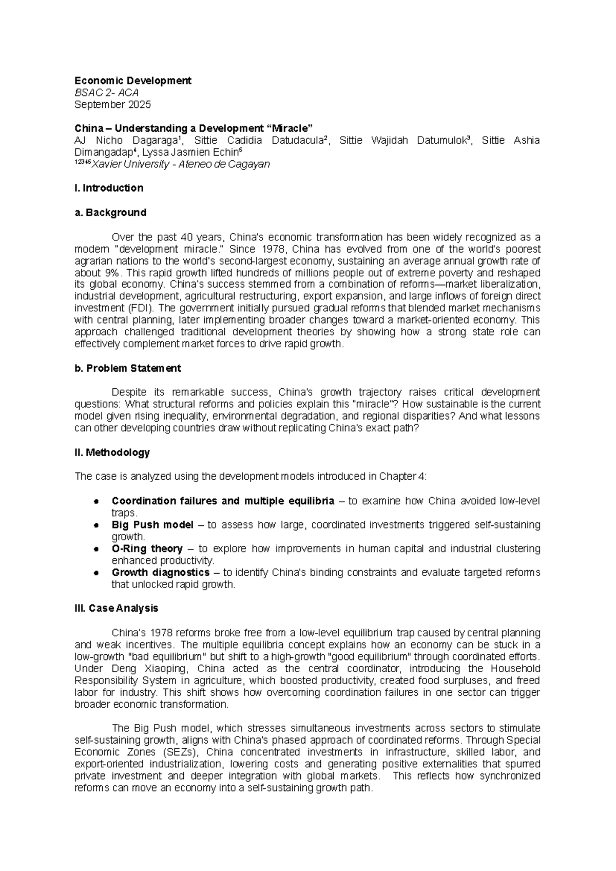 Economic Development BSAC ACA Sept 2025: China's Growth Case Study ...