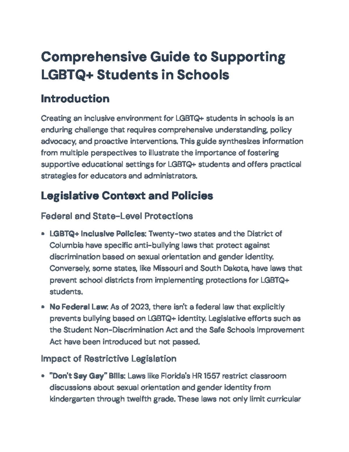 Comprehensive Guide to Supporting LGBTQ+ Students in Education ...