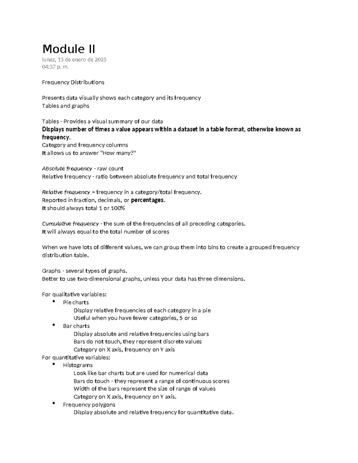 CNSL503 Module 2: Frequency Distributions and Central Tendency Concepts ...