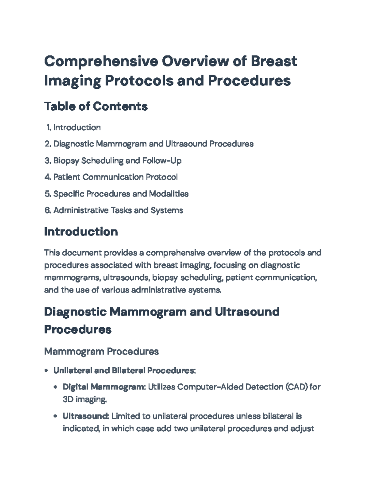 Comprehensive Guide to Breast Imaging Protocols for Healthcare ...