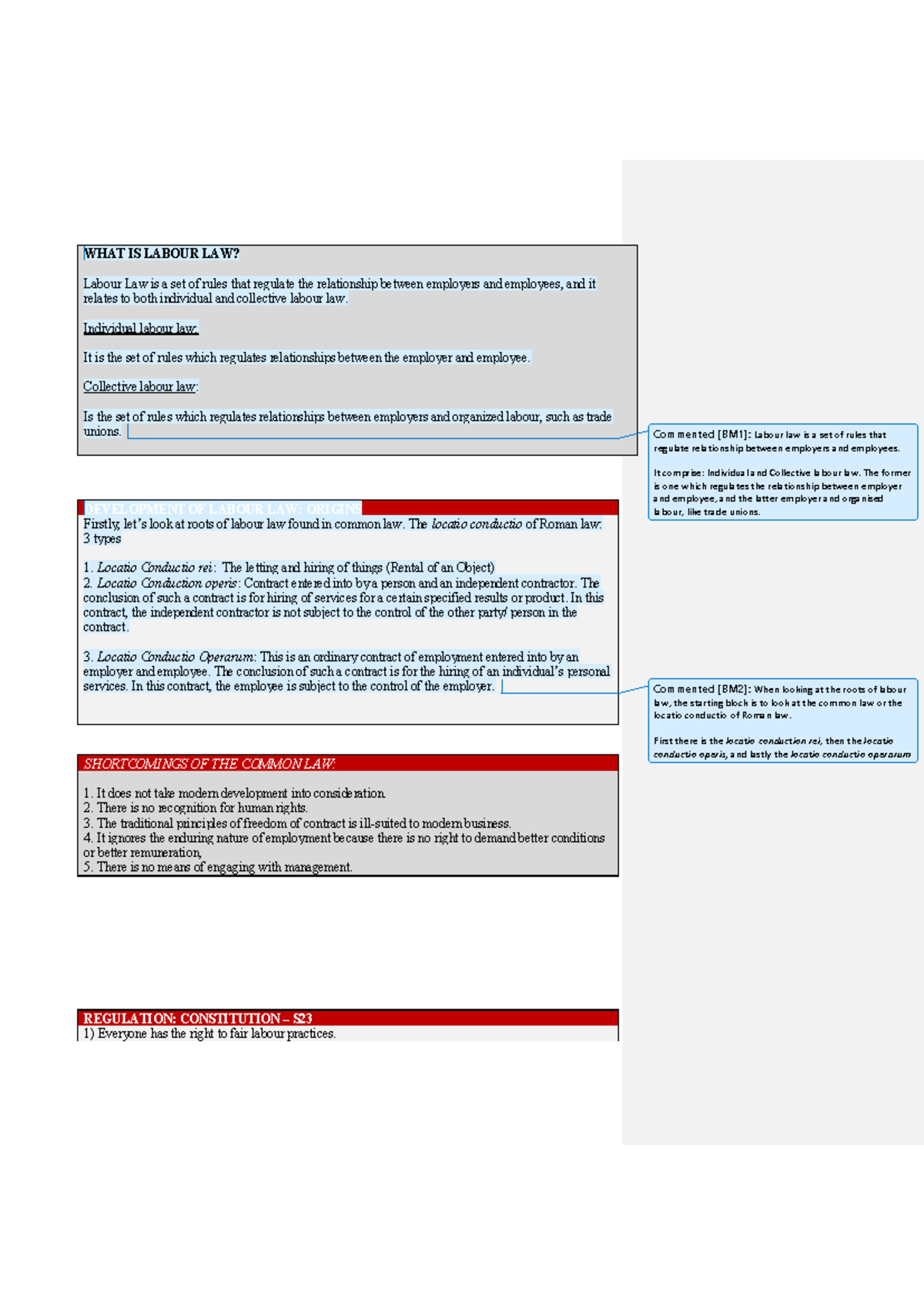 Labour Law (LL101): Comprehensive Notes & Review Explainers - Studocu