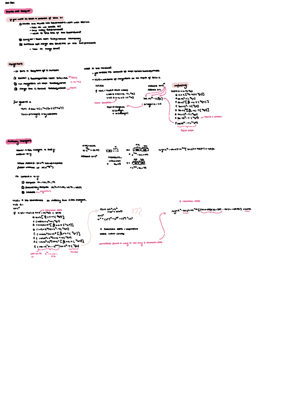 COMP 3804 Winter Lecture Notes 2: Divide and Conquer Techniques - Studocu