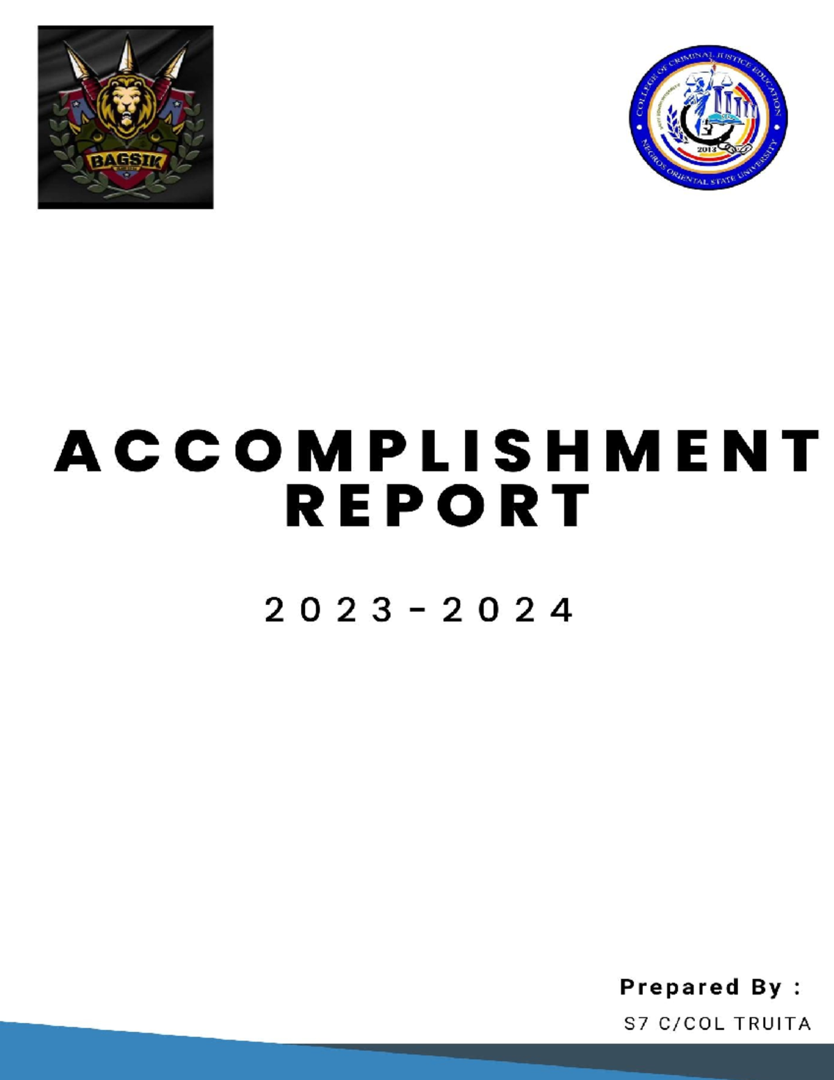 CTU - 2023-2024 Accomplishment Report for Criminal Justice Education ...