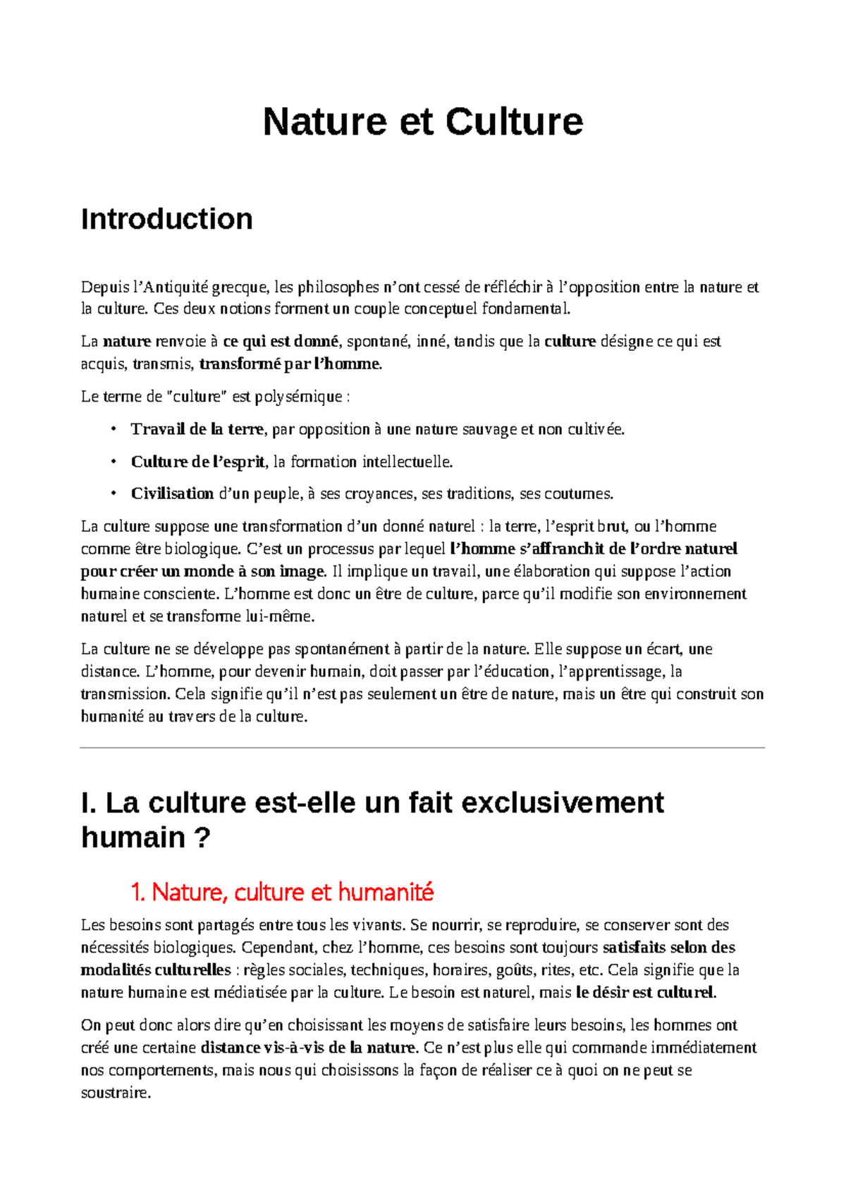 Nature et Culture : Introduction à la Relation entre Nature et Humanité ...