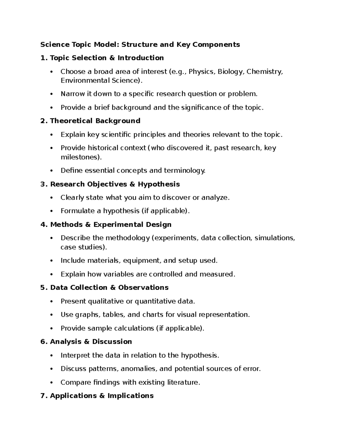 Structure and Key Components - Topic Selection & Introduction Choose a ...