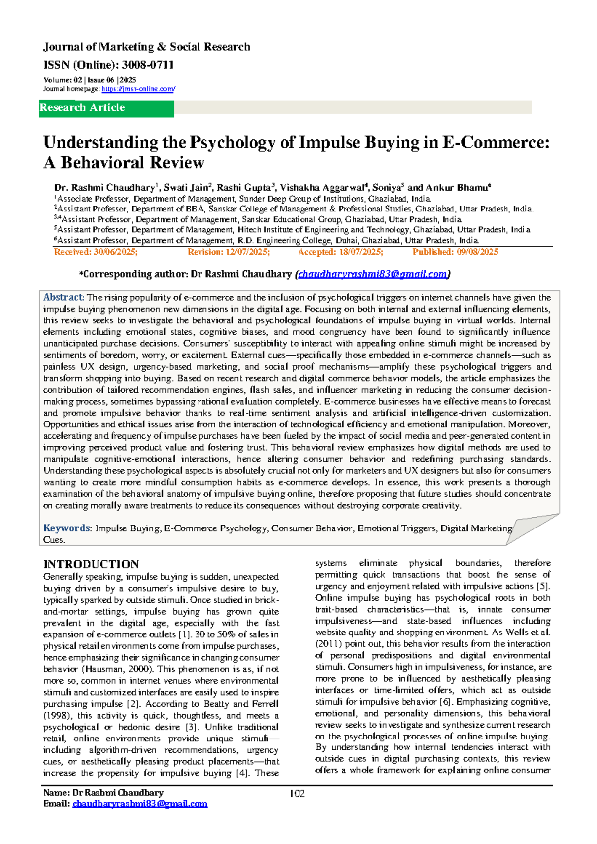 Understanding Impulse Buying Psychology: A Behavioral Review (MKT 2025 ...